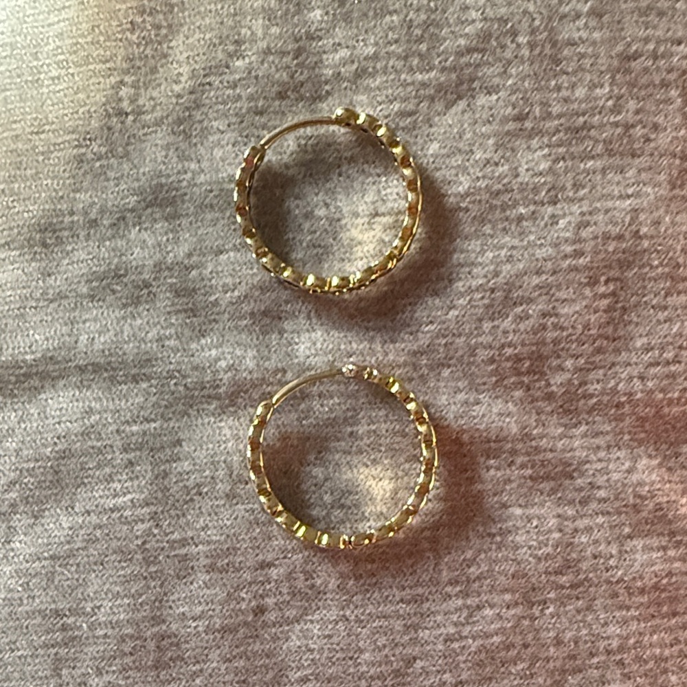 Kae by Karrueche Plated Gold with Emerald Green Hoop Earrings